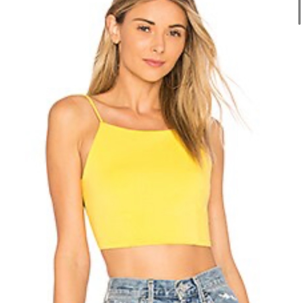 NEVER WORN alexis backless crop top yellow size XS